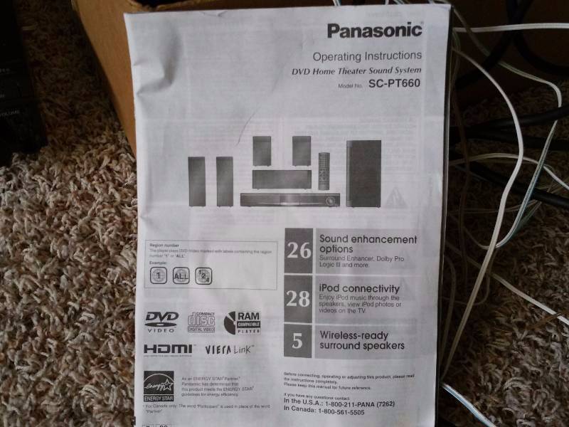 lot 131 image: Panasonic 7-piece Home Theater Sound System