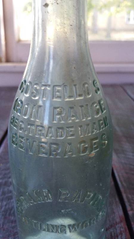 lot 142 image: Antique J. Costellos Iron Range Beverages Grand Rapids Minn 8 oz Bottle