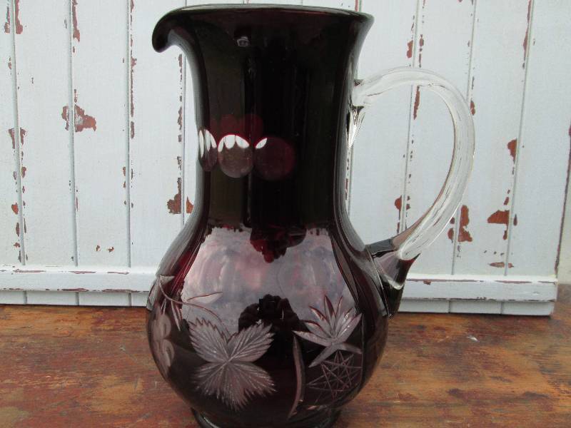 lot 133 image: Hortensia Ruby Glass Pitcher
