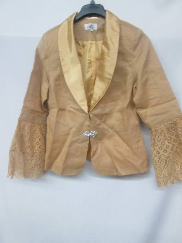 Lisa Rene Misses 2-pc. Lace Trim Linen Skirt Suit