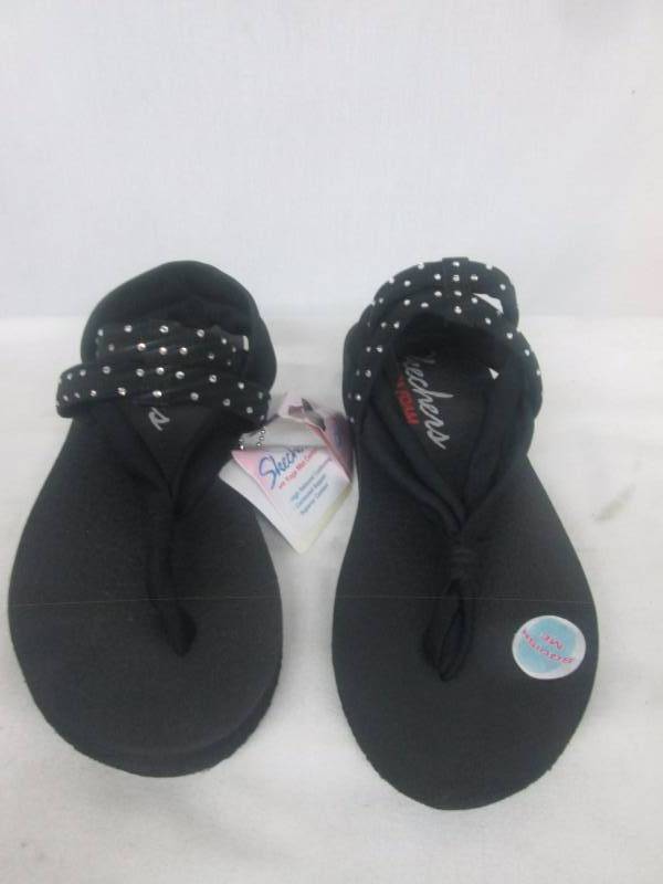 Skechers Womens Shooting Star Rhinestone Slingback Thong Sandal