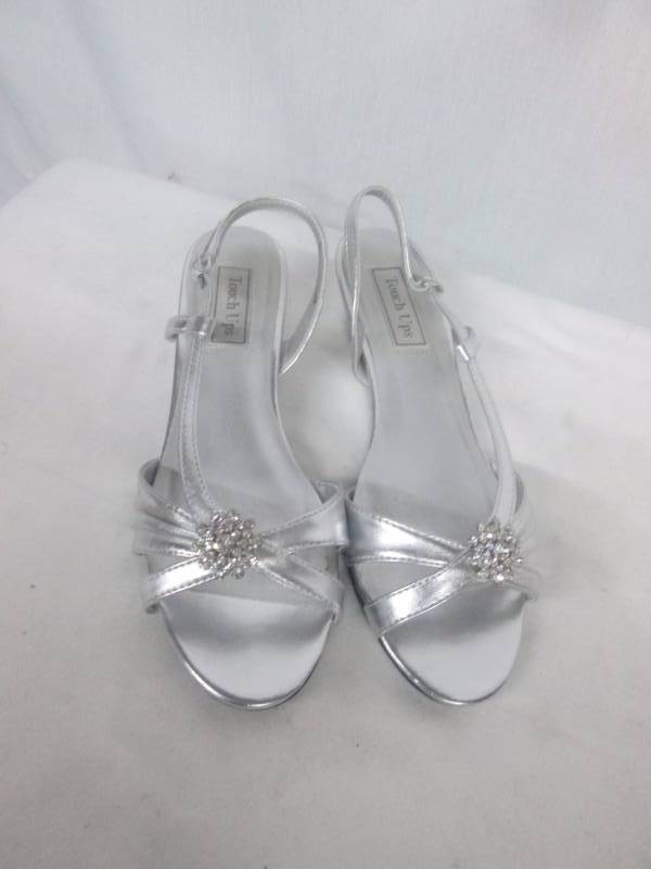 Touchups Womens Geri Low Wedge Silver
