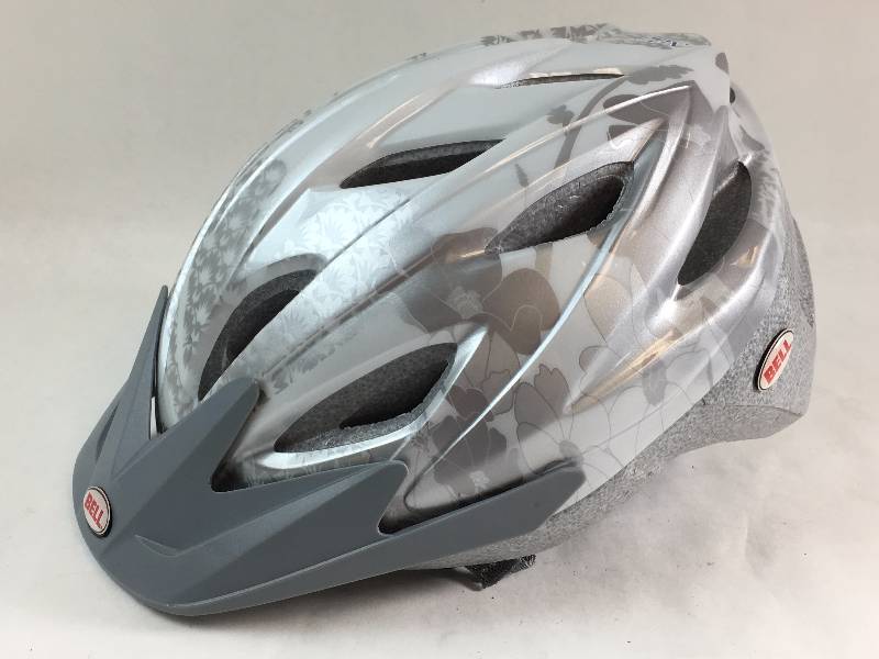 silver bike helmet