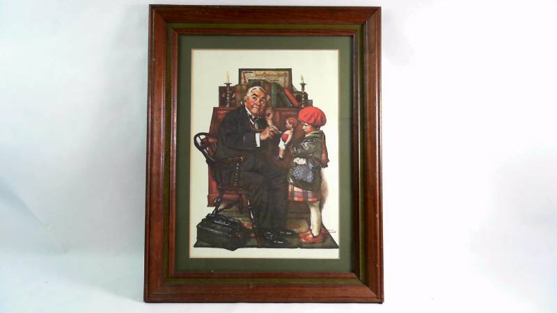 lot 604 image: Norman Rockwell Print Doctor and The Doll