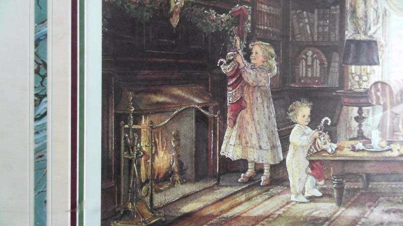 lot 608 image: Christmas Morning Framed Print