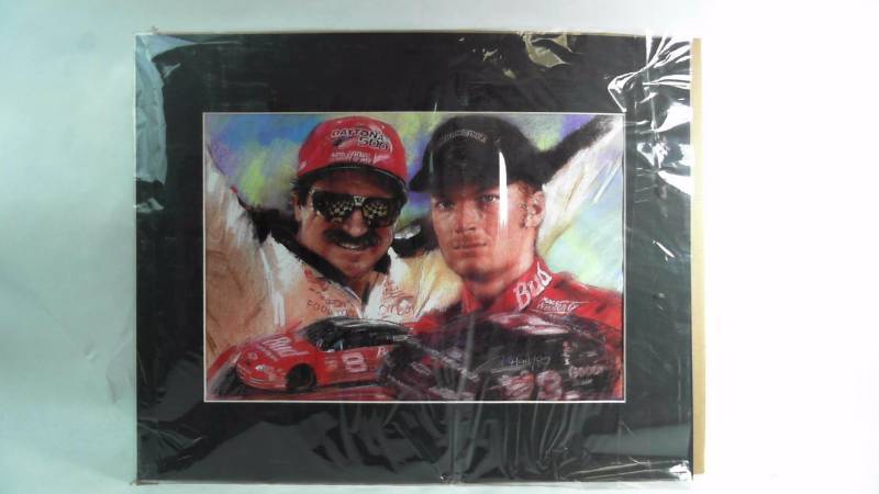 lot 618 image: Dale and Dale Earnhardt Jr Print