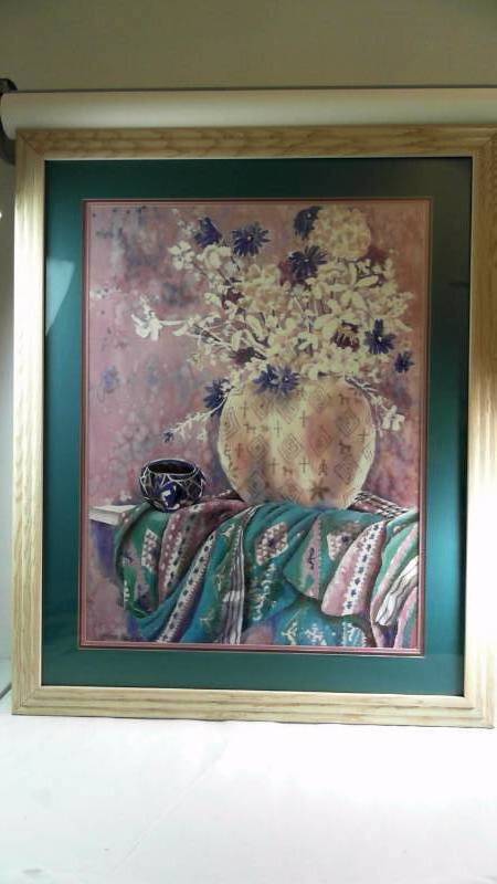 lot 626 image: Framed Potted Flowers Print