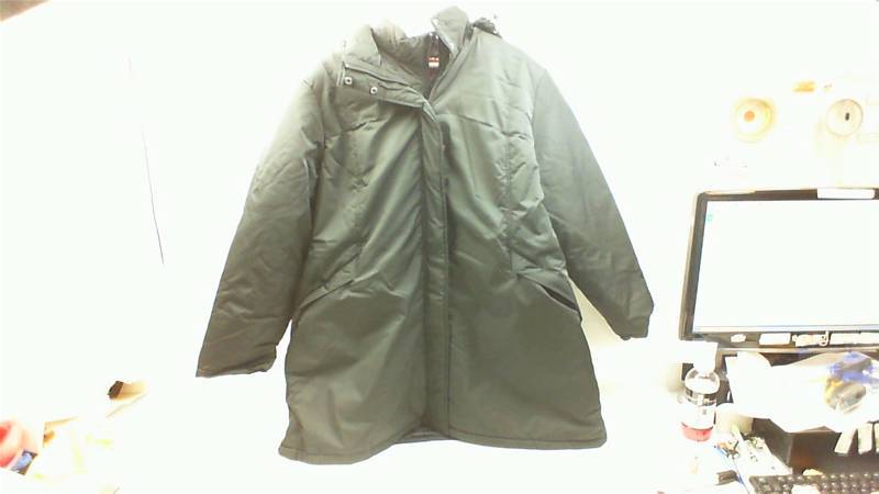 lot 46 image: Excelled 2XL Womens Black Winter Coat With Quilted Liner and hood
