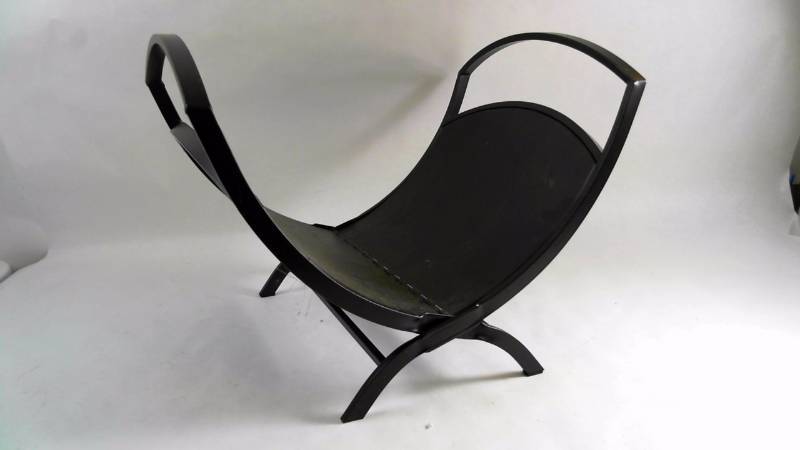 lot 319 image: Black Metal Fire Log Holder
