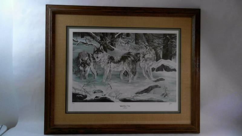 lot 635 image: Watchful Trio by Jeff Renner Sign Print 4540