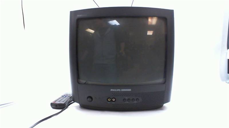 lot 101 image: Phillips Maganvox 13 Tube Television with remote and built in antenna