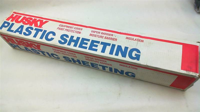 lot 131 image: 3 Boxes Husky 100 ft. x 10 ft. Clear 3-mil. Plastic Sheeting