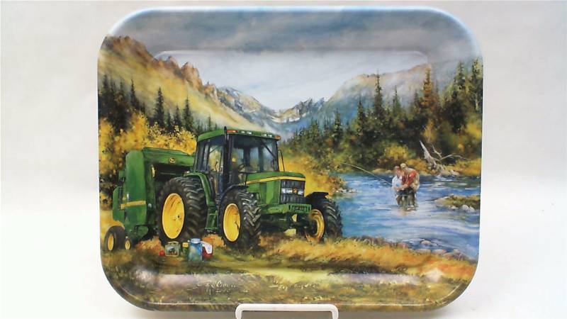 lot 157 image: John Deere Tractor Fishing Tray Lunch Break on the family farm