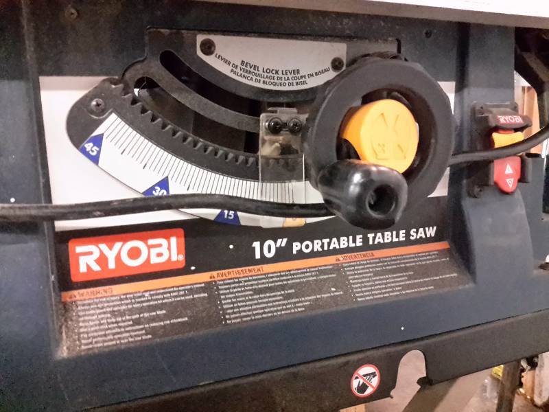 Ryobi 10 in Portable Table Saw and stand