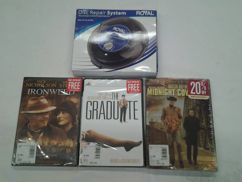 CD & DVD Repair System & 3- Unopened DVDs