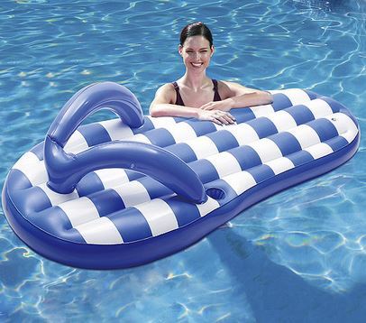 lot 90 image: Marine Blue Flip-Flop 71 Inflatable Pool Float