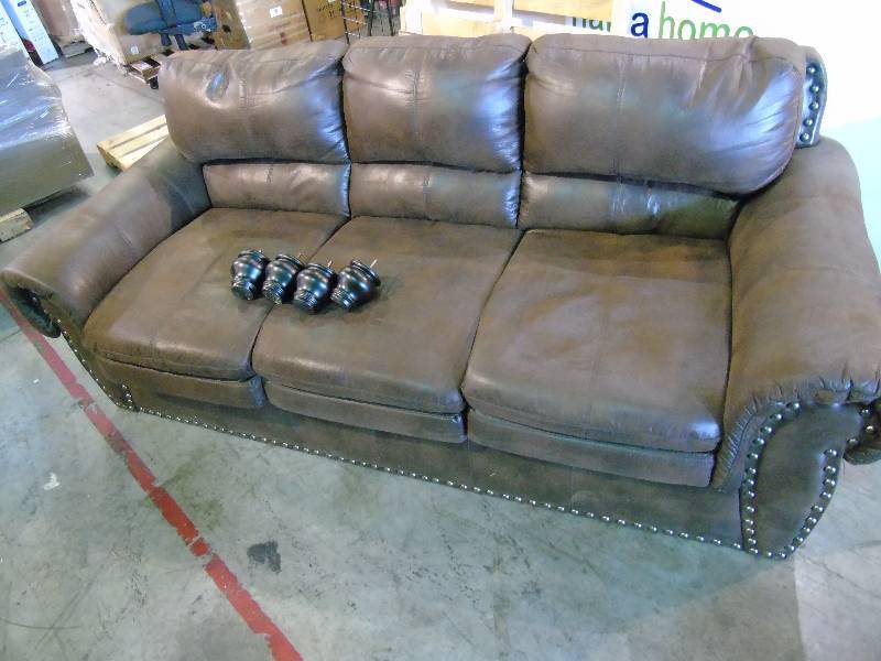 lot 112 image: Chelsea Home Furniture Santa Fe Padre Espresso Leather Look Sofa