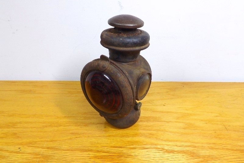 lot 1 image: Antique Ford Model A Edmund Jones Kerosene Tail Lamp