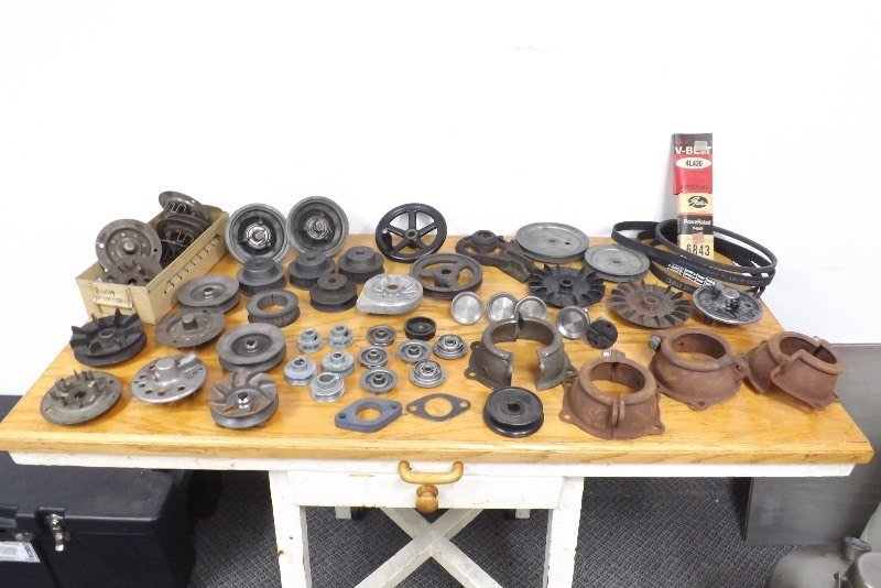 lot 23 image: Large Lot of Industrial Steampunk Pulleys, Cranks, etc.