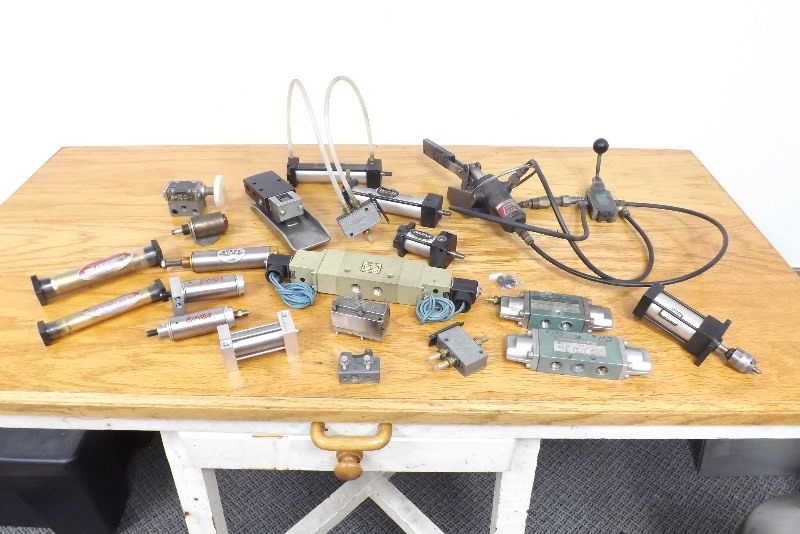 lot 24 image: Lot of Pneumatic Parts, Pistons, Motors, etc.