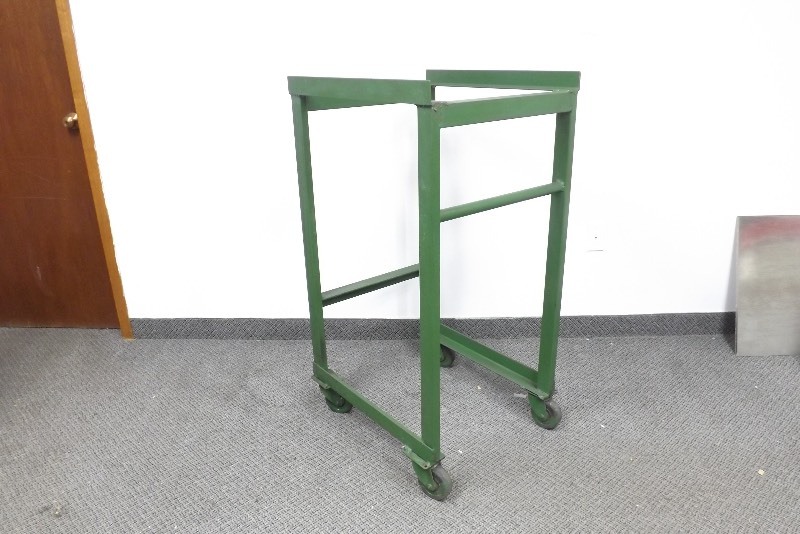 lot 38 image: Green Custom Steel Cart on Casters