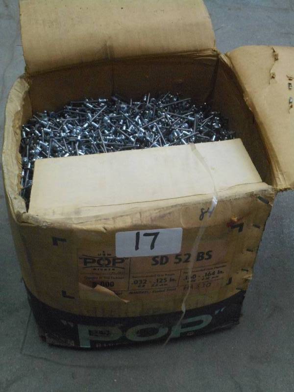 lot 17 image: Near-Full 50# Box Of Pop .032x.125 ...