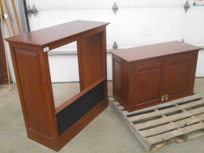 lot 20 image: 2-Piece Wooden Entertainment Center...