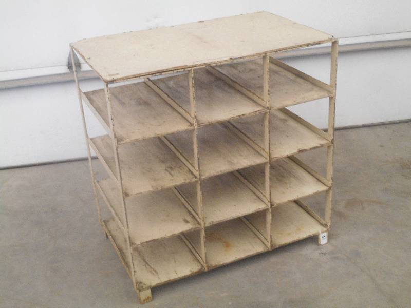lot 51 image: 12-Place Steel Bin Rack, 12 Width ...