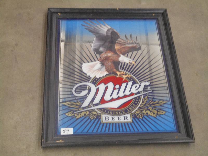 lot 57 image: 36 Miller Mirrored Beer Picture ...