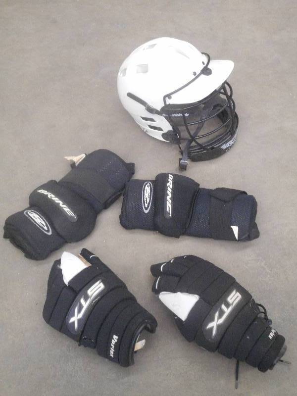 lot 71 image: Lot Of Lacrosse Pads, Gloves, Helme...