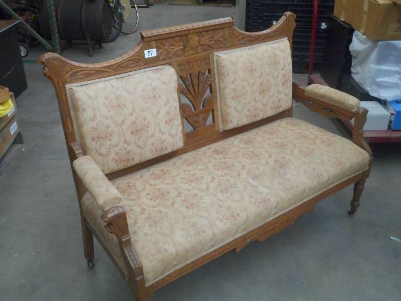 lot 87 image: Vintage Hand-Carved Rolling Wooden ...