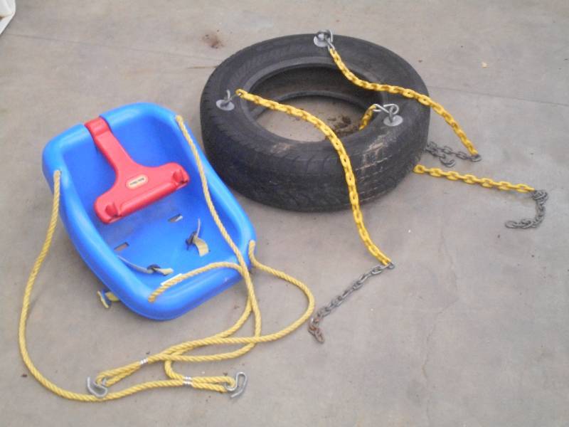 lot 110 image: (1) Tire Swing & (1) Toddler Swing ...