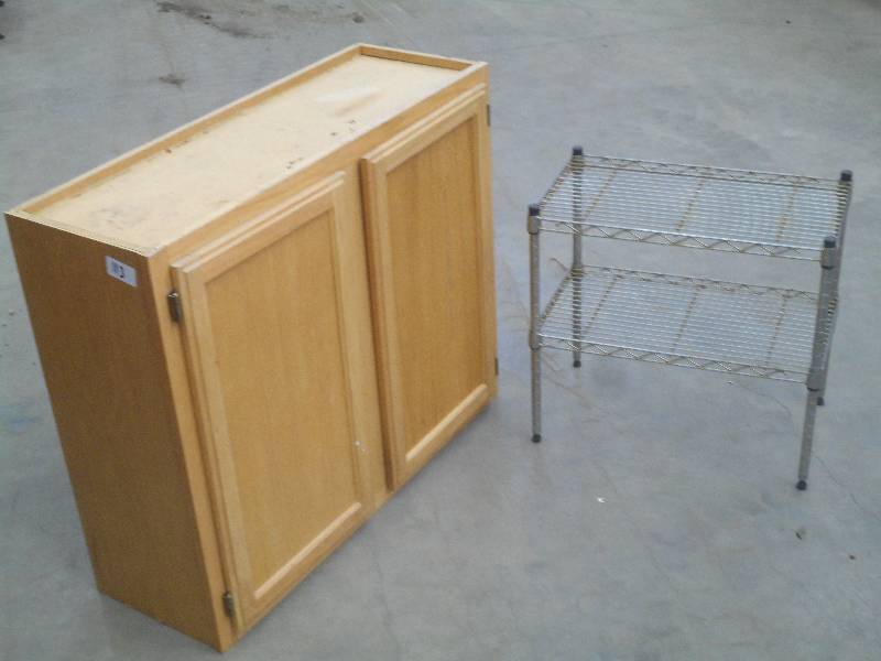 lot 113 image: (1) 2-Door Maple Cabinet & (1) 2-Le...