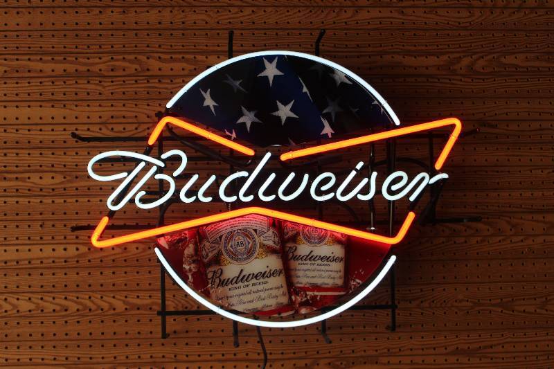 lot 1008 image: Budweiser America Neon Sign