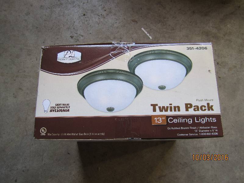 lot 74 image: Twin pack of 13 ceiling lights...