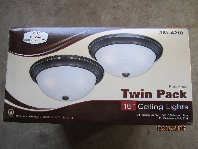 lot 75 image: Twin pack of 15 ceiling lights...