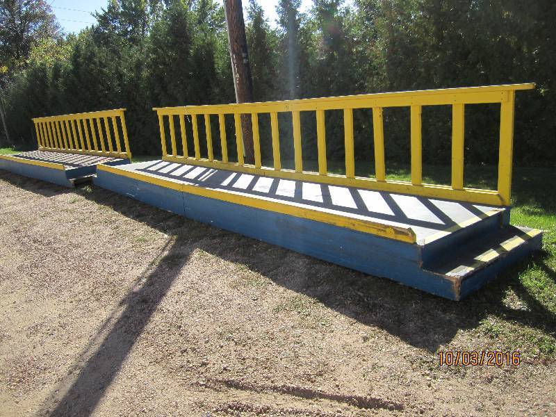 lot 101 image: Two 21 x 4 foot platforms with rail...