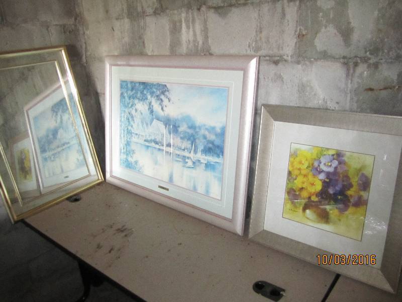 lot 111 image: Framed art...