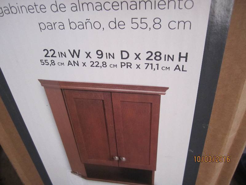 lot 120 image: Glacier Bay bath cabinet, new in bo...