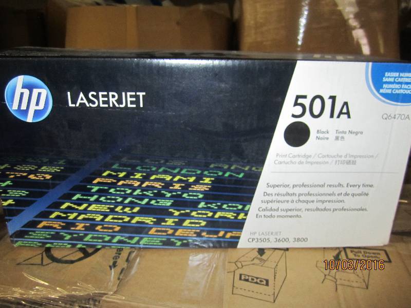 lot 152 image: HP 501A Q6470A black printer cartri...