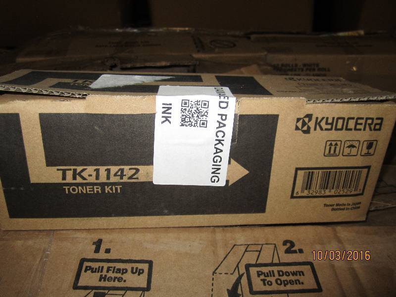 lot 158 image: Kyocera TK-1142 toner, open box...