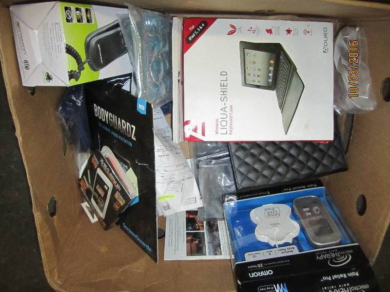 lot 165 image: Box of electronics and cases...
