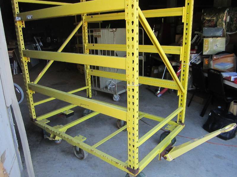 Metal pallet racking cart on wheels... Yard Equipment, Household