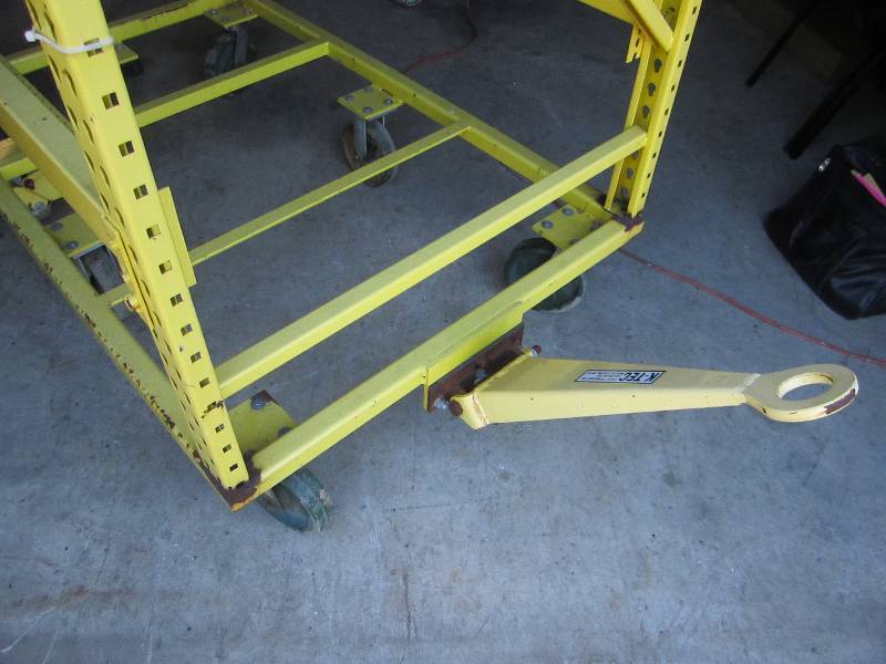 lot 60 image: Metal pallet racking cart on wheels...