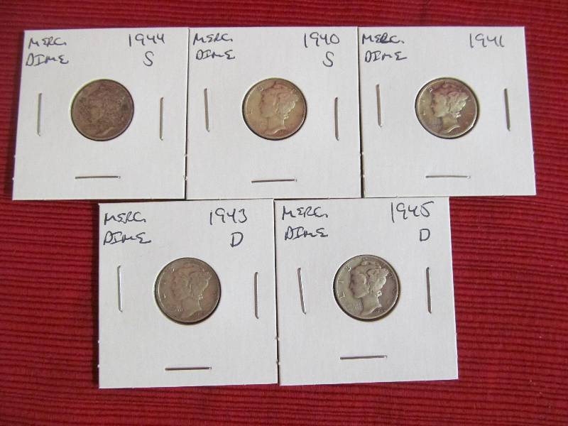 lot 150 image: Mercury Dimes