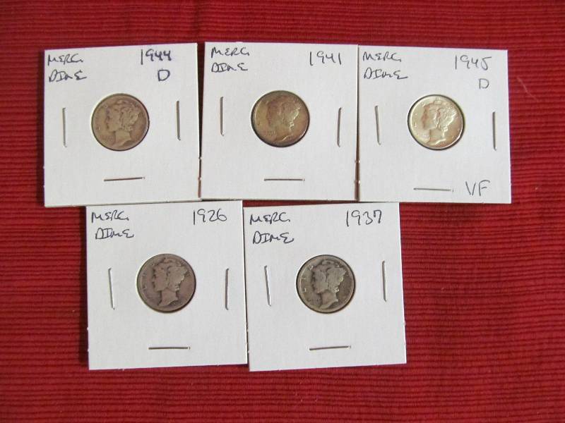 lot 151 image: Mercury Dimes
