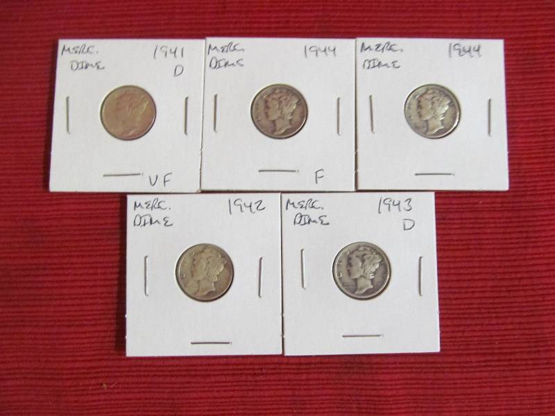 lot 152 image: Mercury Dimes