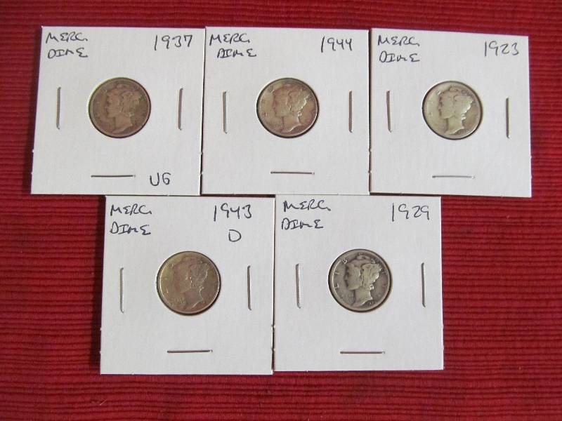 lot 153 image: Mercury Dimes