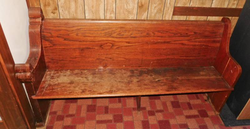 lot 120 image: church pew 75 wide and 40 tall