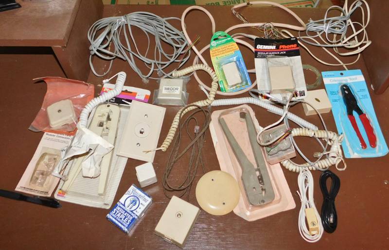 lot 76 image: vintage phone connection items